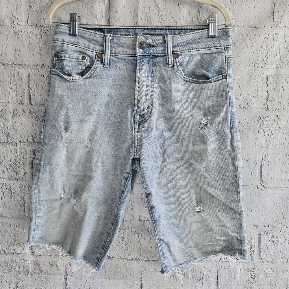 American Eagle Jorts Airflex Men's Light Wash Distressed Denim Shorts 30 - Picture 2 of 15